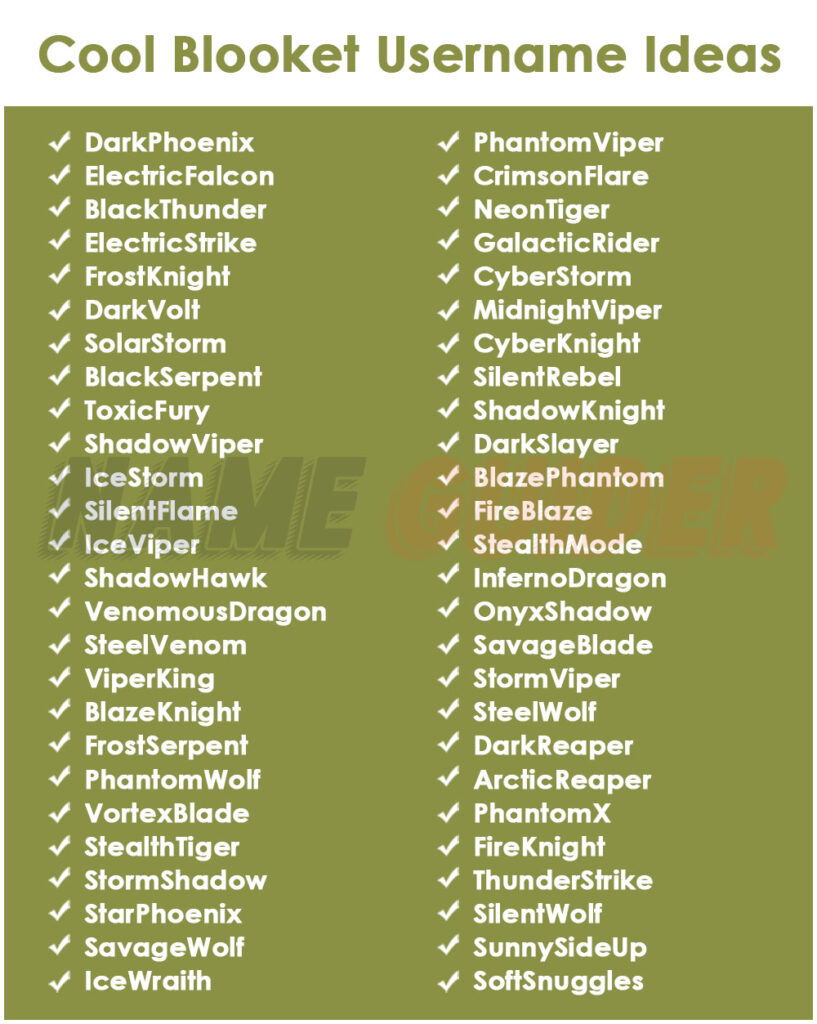 Cool Blooket Username Ideas