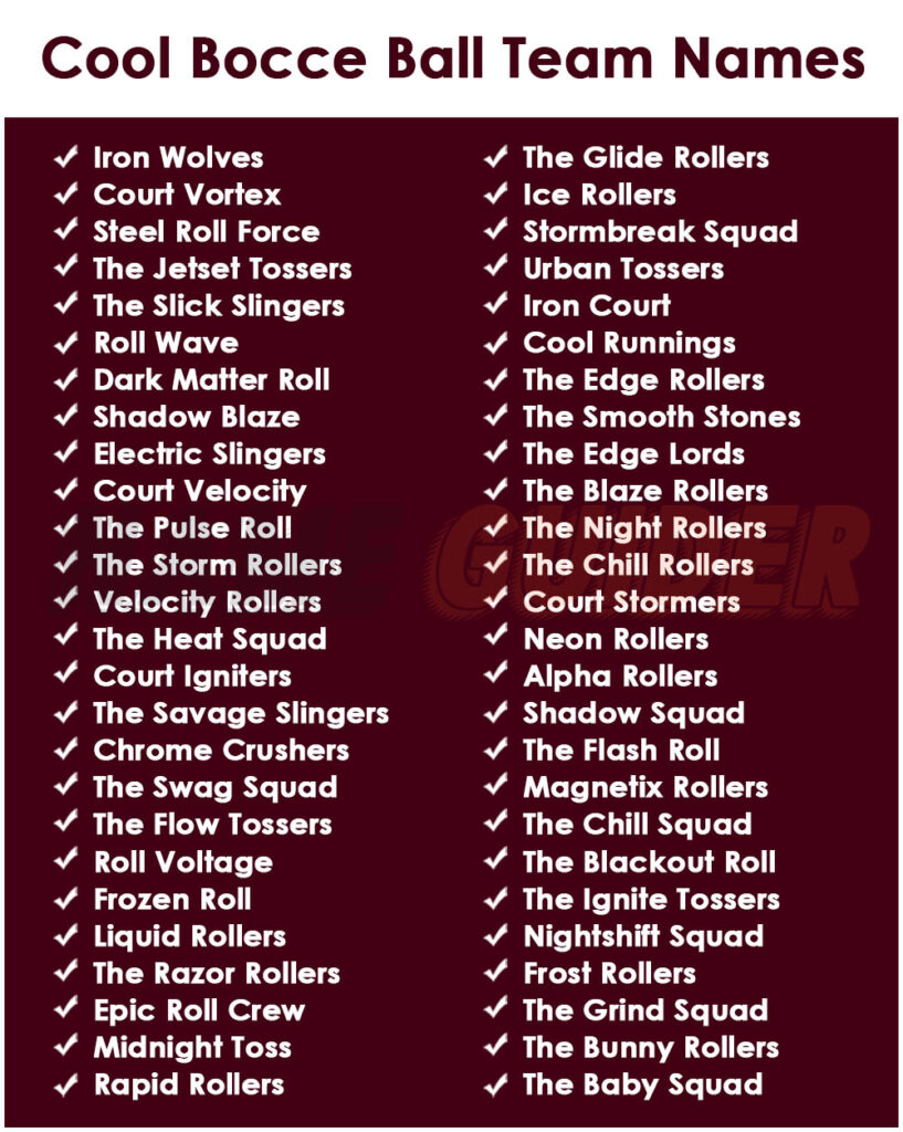 Cool Bocce Ball Team Names