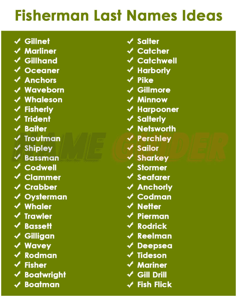Fisherman Last Names Ideas