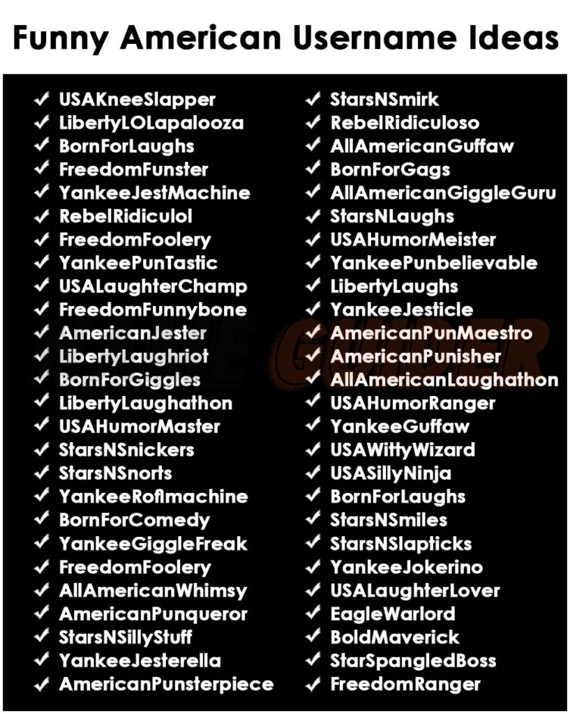 Funny American Username Ideas