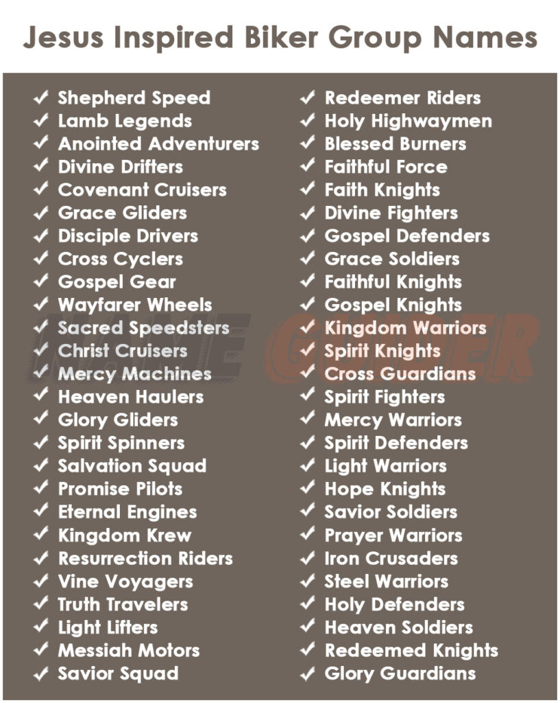 Jesus Inspired Biker Group Names