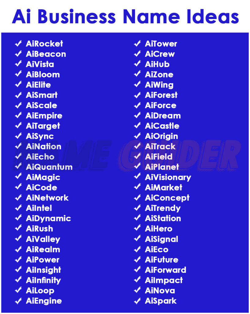Ai Business Names Ideas