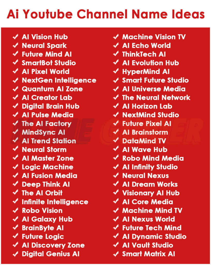 Ai Youtube Channel Names Ideas