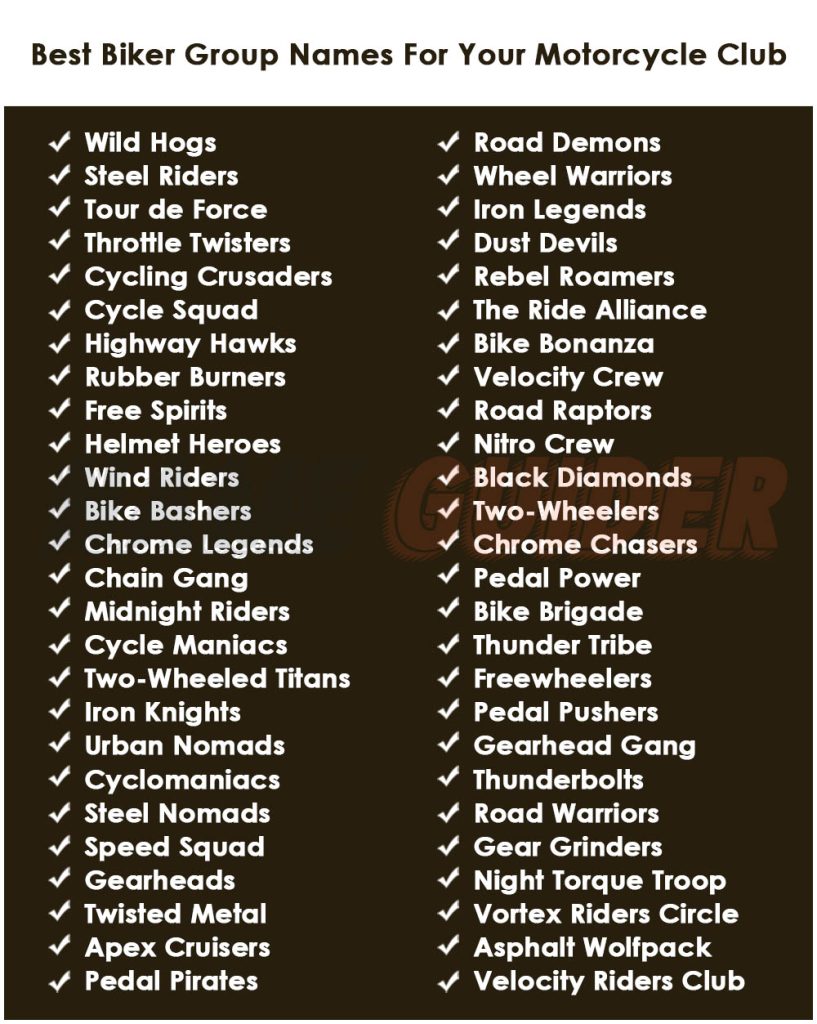 Best Biker Group Names For Your Motorcycle Club
