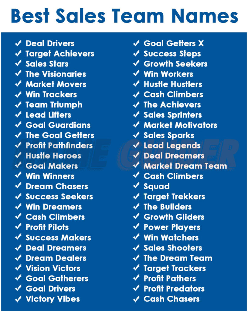 Best Sales Team Names