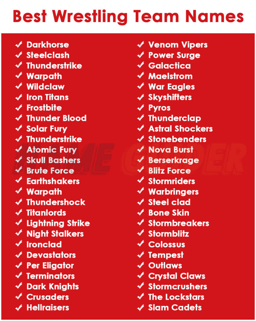 Best Wrestling Team Names