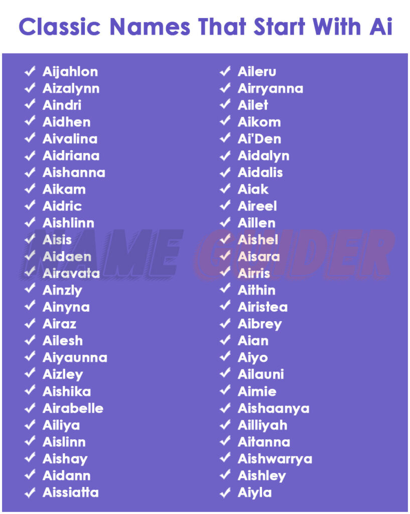 Classic Names That Start With Ai​