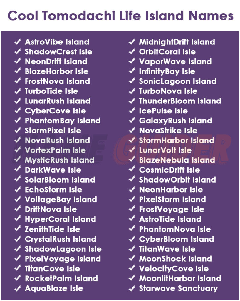 Cool Tomodachi Life Island Names