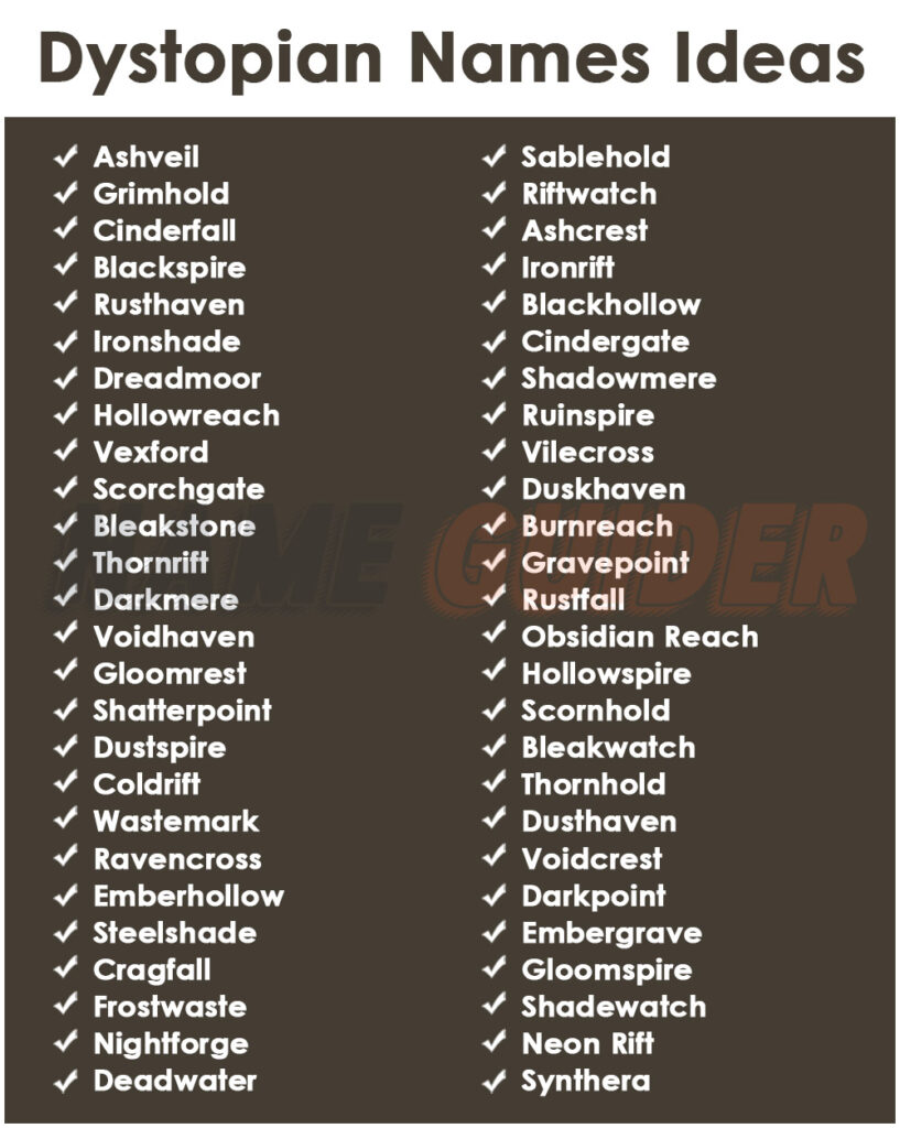 Dystopian Names Ideas