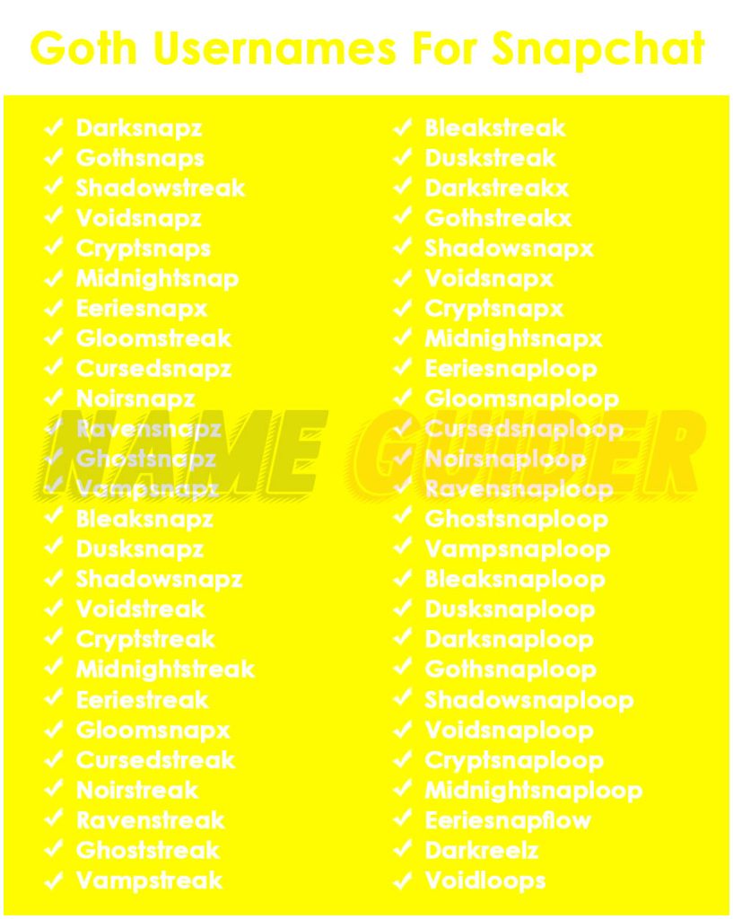 Goth Usernames For Snapchat