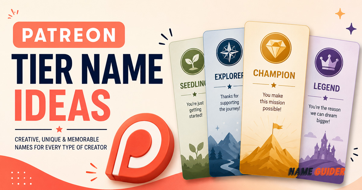Patreon Tier Name Ideas