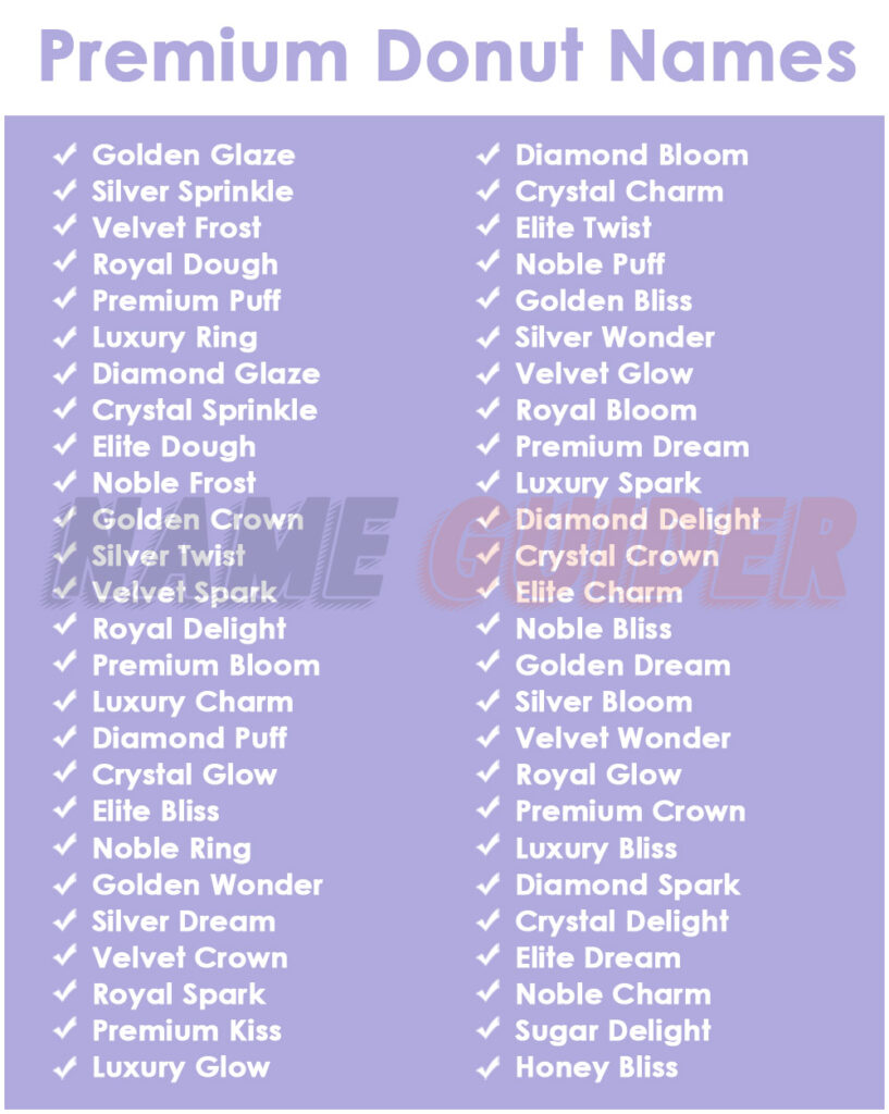 Premium Donut Names