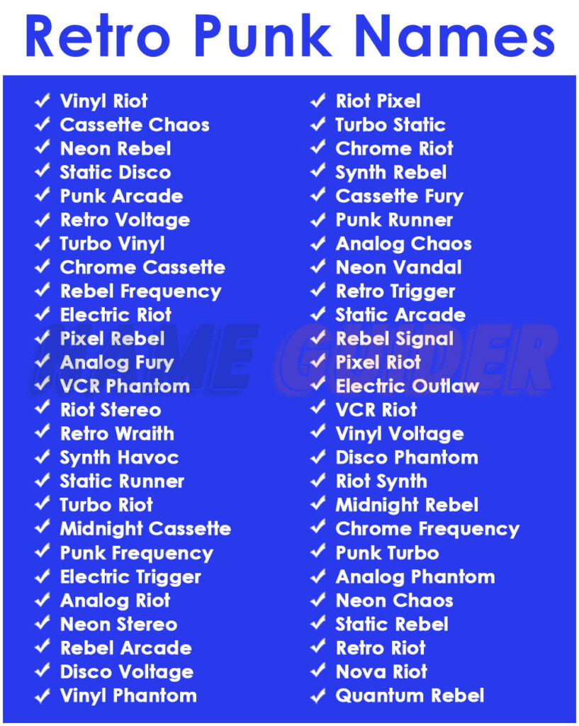 Retro Punk Names