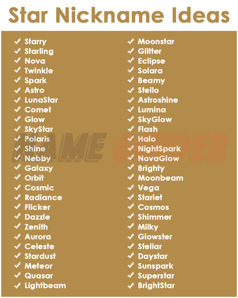 Star Nickname Ideas