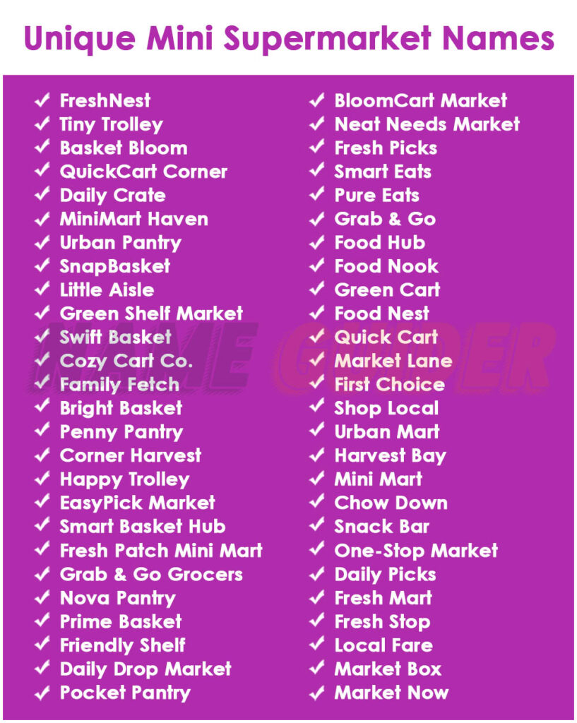 Unique Mini Supermarket Names