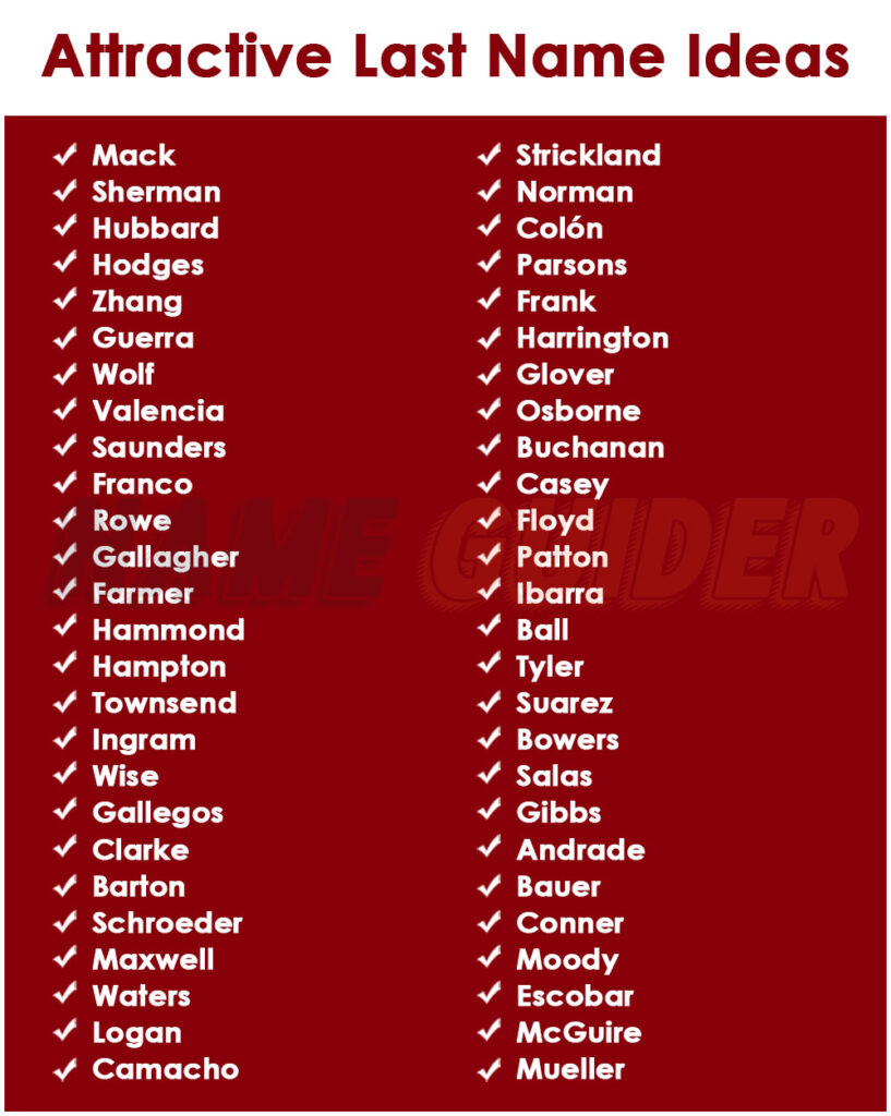 Attractive Last Name Ideas