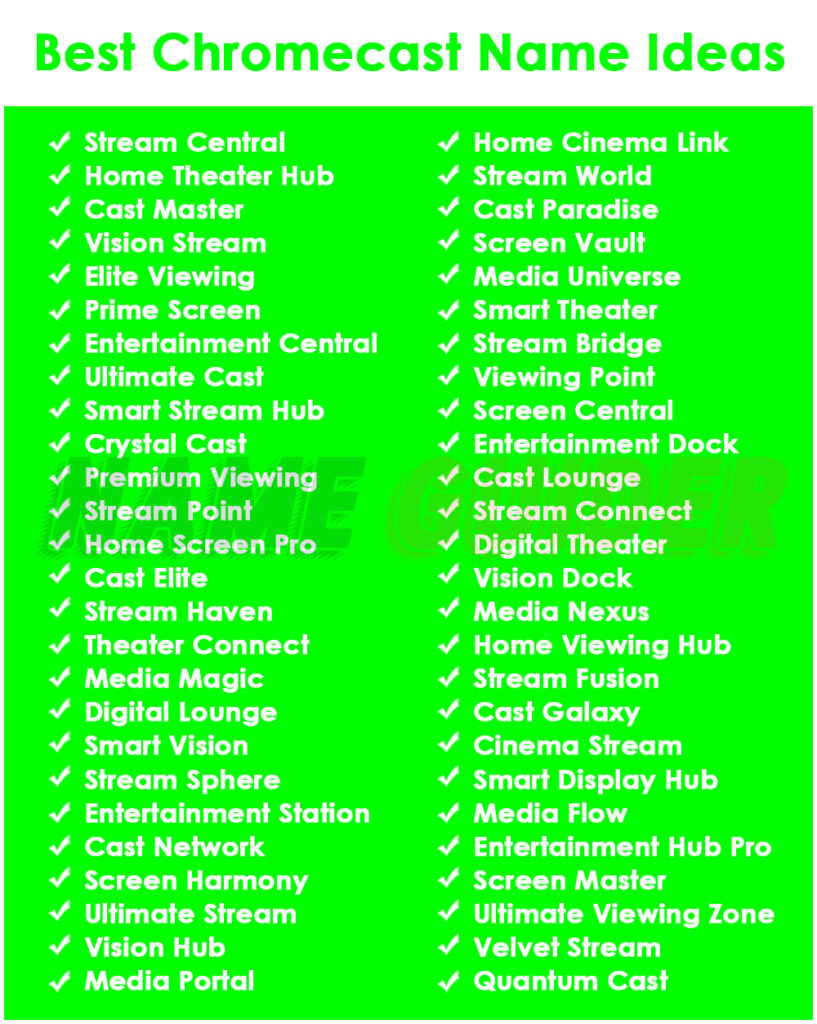 Best Chromecast Name Ideas