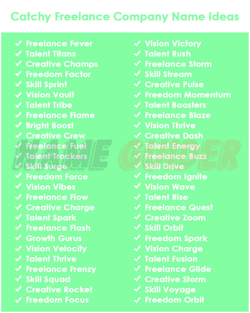 Catchy Freelance Company Name Ideas