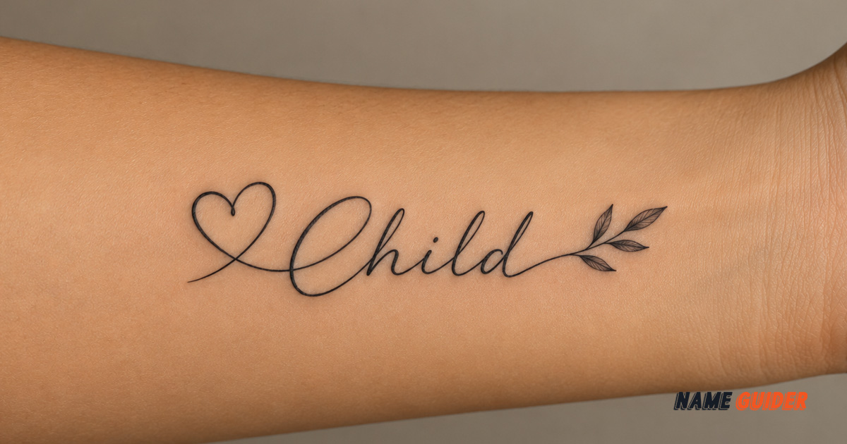Child Name Tattoo Ideas and Suggestions