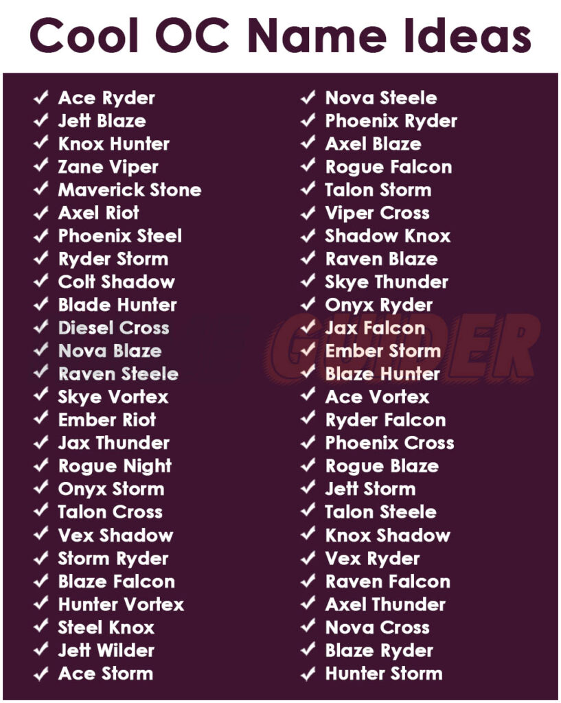 Cool OC Name Ideas