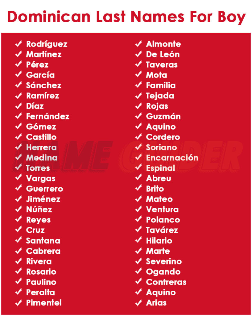 Dominican Last Names For Boy