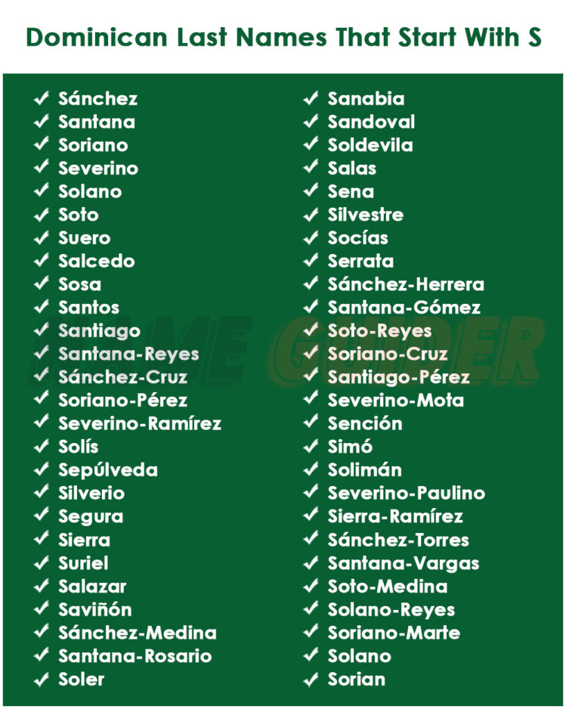 Dominican Last Names That Start With S