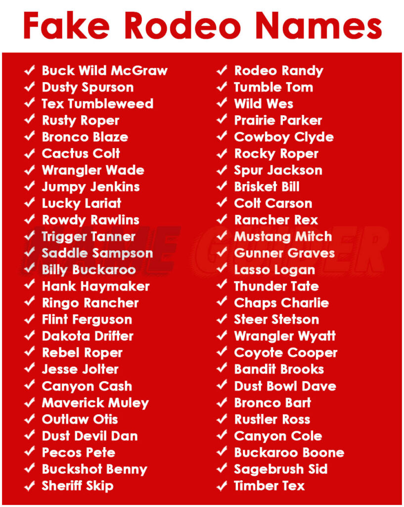 Fake Rodeo Name