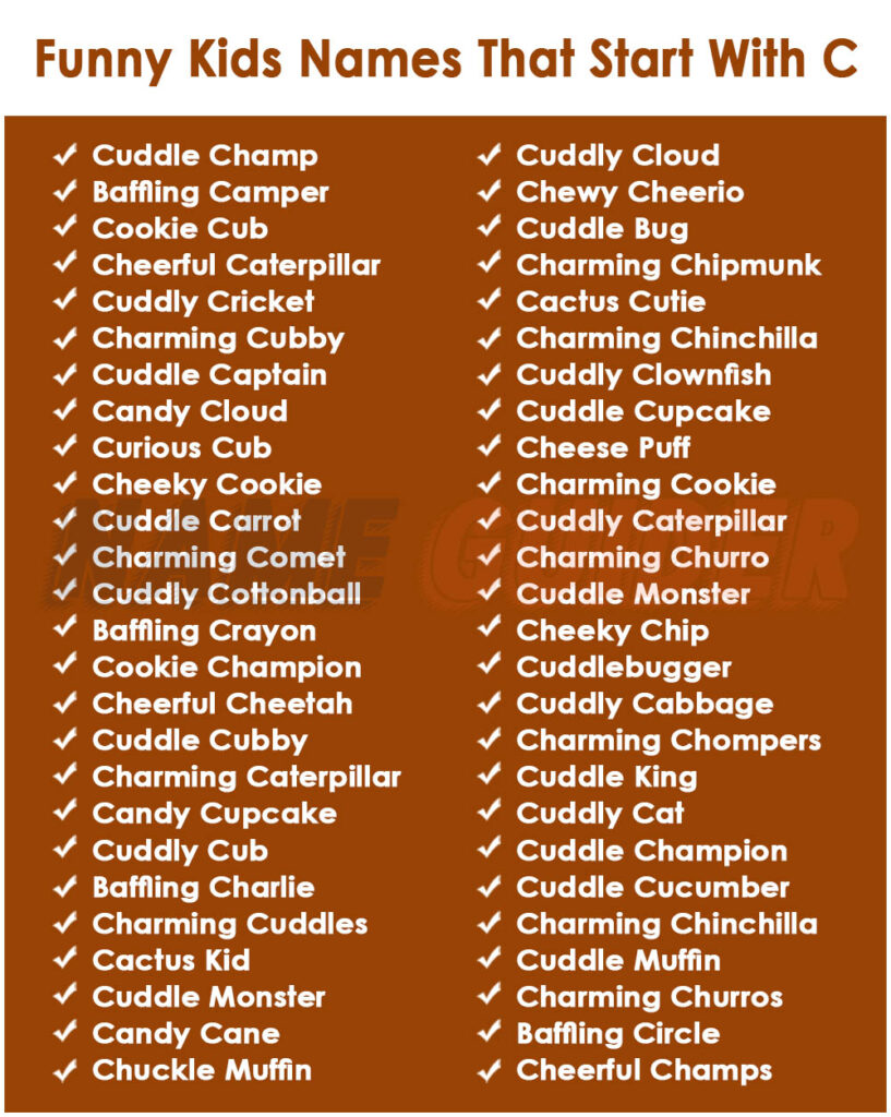 Funny Kids Names That Start With C