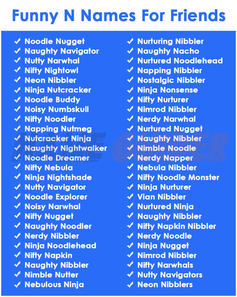 Funny N Names For Friends