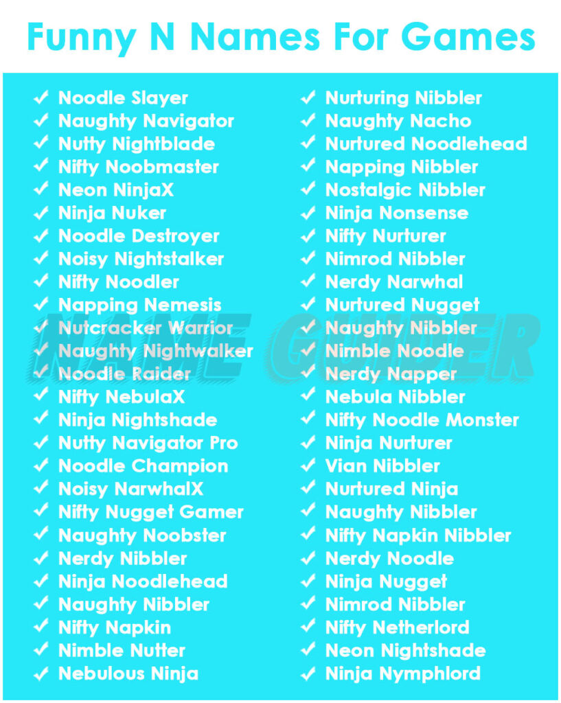 Funny N Names For Games