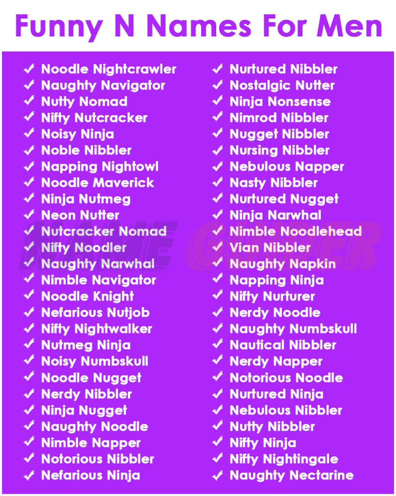 Funny N Names For Men