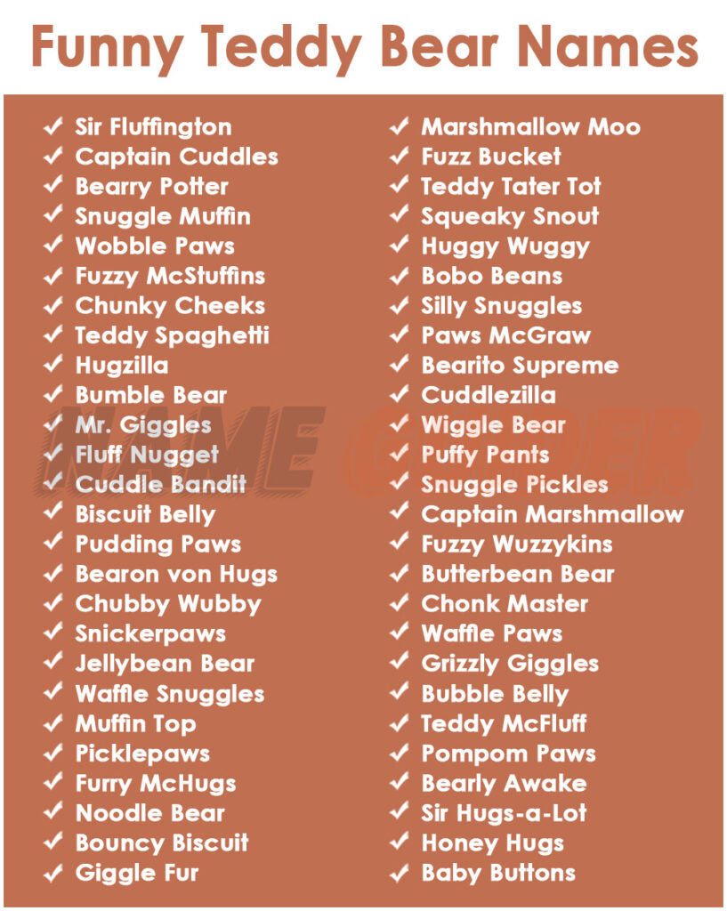 Funny Teddy Bear Name