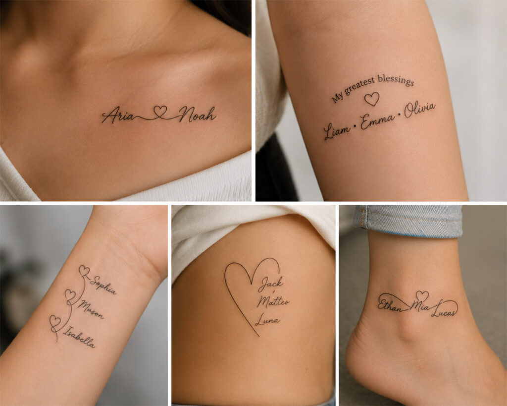 Kid Name Tattoo Ideas For Moms