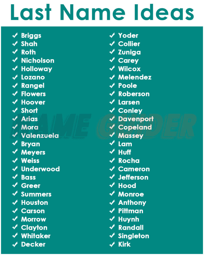 Last Name Ideas