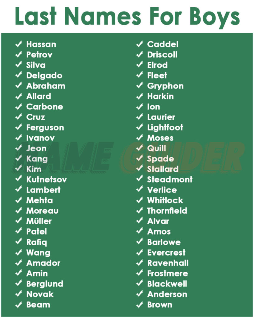 Last Names For Boy