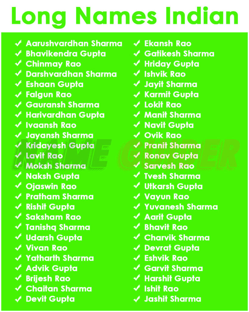 Long Names Indian
