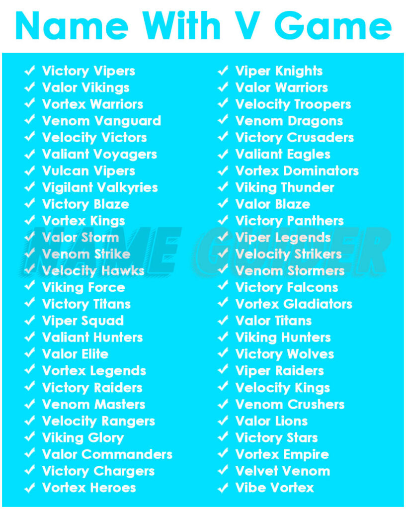 Names With V Game