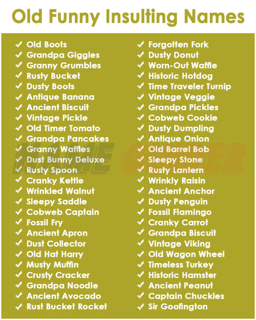 Old Funny Insulting Names