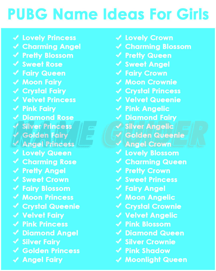 PUBG Name Ideas For Girl​s