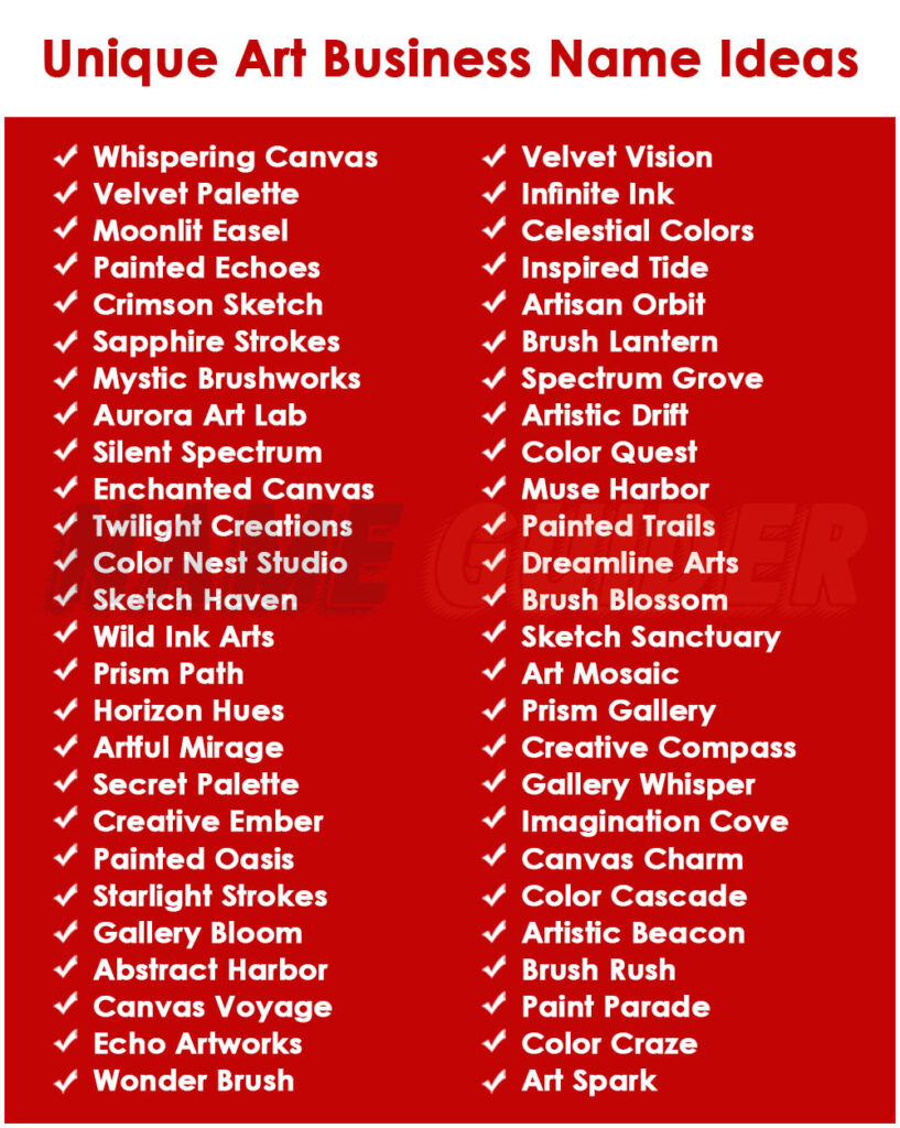 Unique Art Business Name Ideas