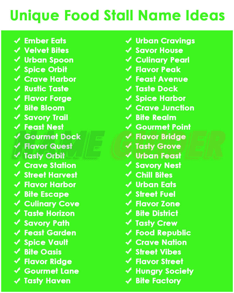 Unique Food Stall Name Ideas​