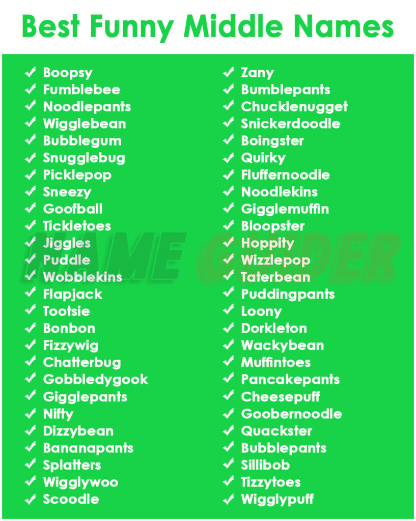Best Funny Middle Names