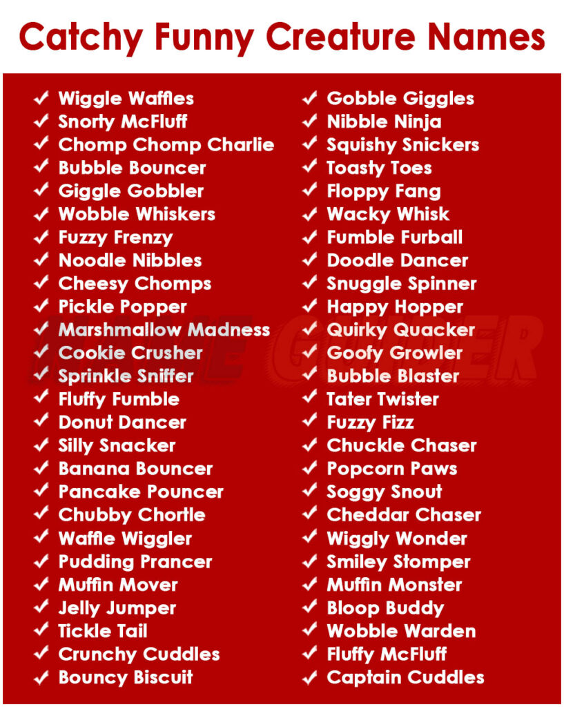 Catchy Funny Creature Names