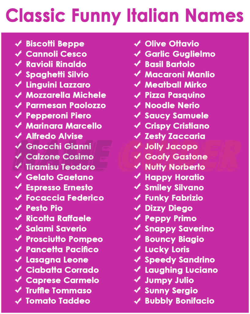 Classic Funny Italian Names