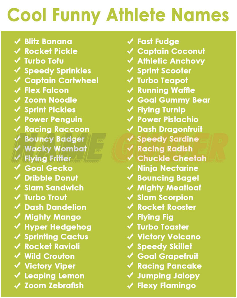 Cool Funny Athlete Names
