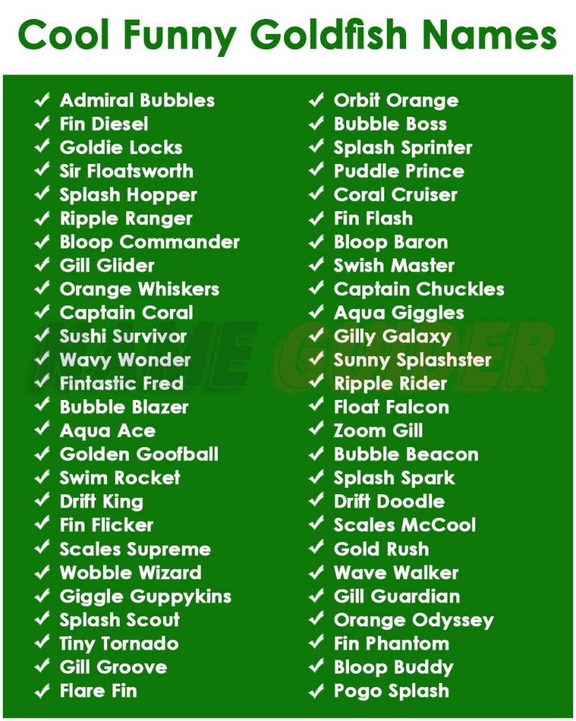 Cool Funny Goldfish Names