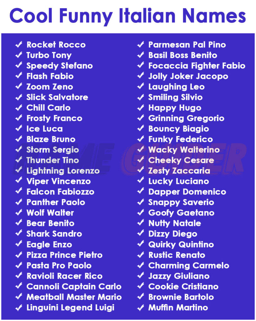 Cool Funny Italian Names