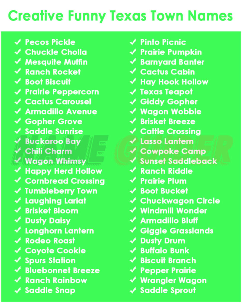 Creative Funny Texas Town Names