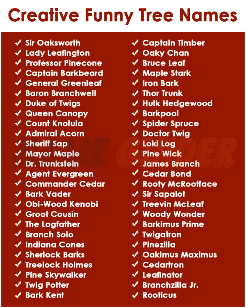 Creative Funny Tree Names
