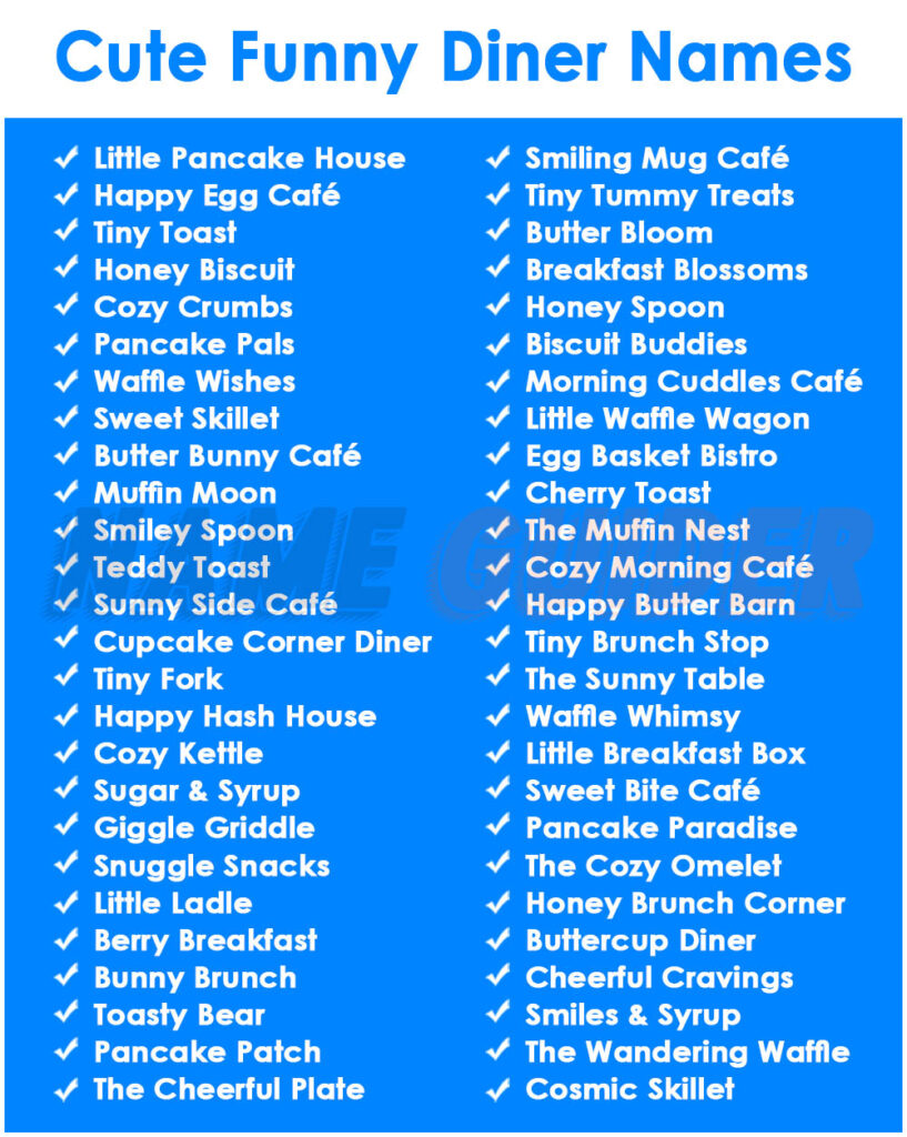 Waitress Names 450 Funny Diner Names Ideas and Suggestions | Name Guider